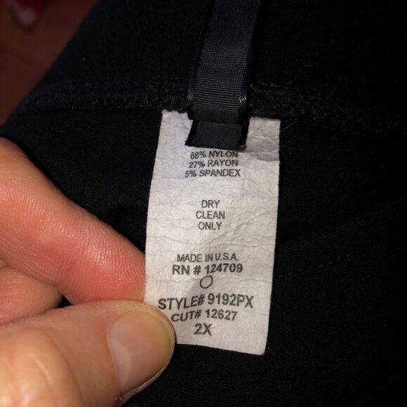 IC by Connie K Womens Size 1X Black Pull On Stretchy Cropped Pants USA Made - Picture 7 of 8